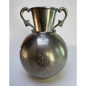Vintage Swedish Pewter Handled Vase L&L Svenskt Tenn Urn Scandinavian Decor